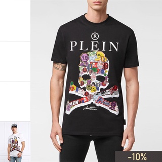 เสื้อยืดคอกลม แขนสั้น พิมพ์ลายหัวกะโหลก Philipp Plein PP สําหรับผู้ชาย