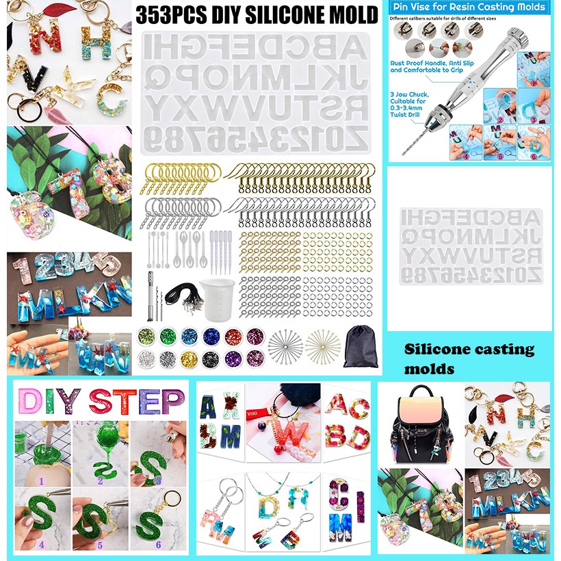 COD DIY Letter Silicone Molds Large Alphabet Jewelry Resin Casting ...