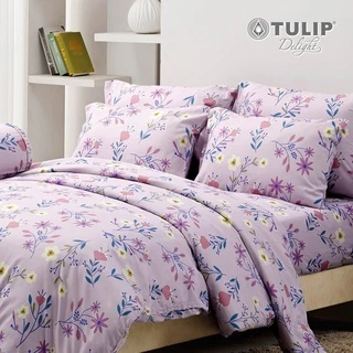 TULIP Delight พิมพ์ลาย DL090 ลายดอกไม้โทนละมุน ชุดผ้าปูที่นอน ผ้าปูที่นอน ผ้าห่มนวม พิมพ์ลายสวยงาม สัมผัสนุ่ม