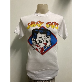 HH เสื้อยืด ลาย SRAY CATS สไตล์วินเทจ cotton