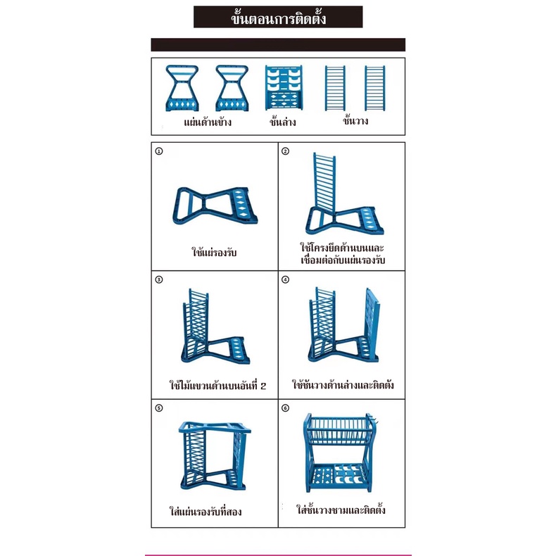 BoBo_Family ชั้นนวางจานชาม ที่คว่ำจาน มี 4 สี  ที่เก็บจานชามเอนกประสงค์ ชั้นวางของในครัว รุ่นYH-A671 พร้อมส่ง - รูปที่ 2