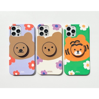 🇰🇷[ Compatible for iPhone Galaxy Korean Phone Case Griptok Set ] Happy Face Hard Set Cute Design Casing Hard Slim Light Note S Made in Korea Pro mini Max 13 22 12 11 + Ultra