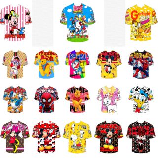 👕เสื้อยืดลายการ์ตูน ผ้าไมโคร 👉มีเก็บปลายทาง👈