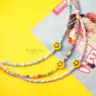 สร้อยคอลููกปัด สร้อยคอแฟชั่น หน้ายิ้ม Smile มี 3 สี [Fondness Store]