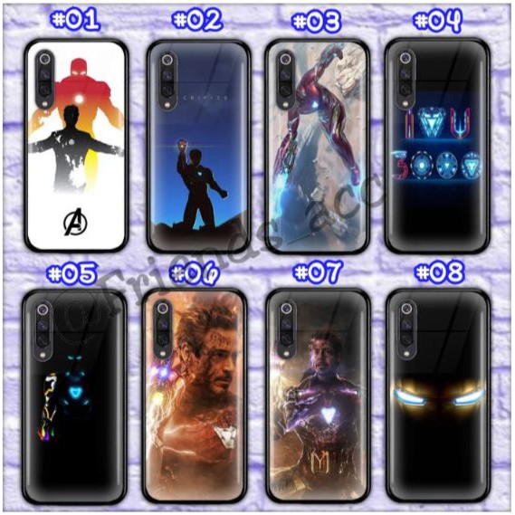 XIAOMI MI 8, MI 8 SE, MI 9 PREMIUM CASE CASING GLASS IRONMAN MOTIF