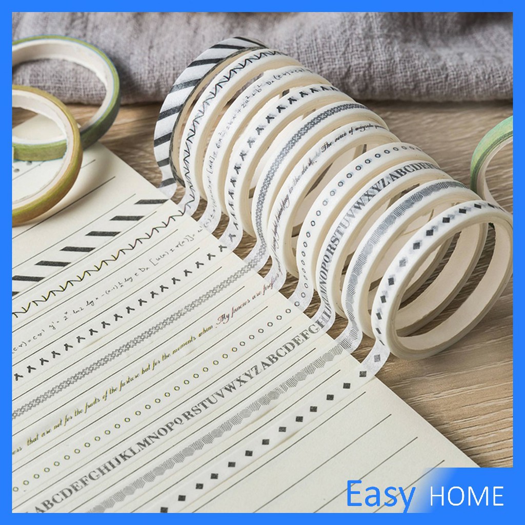เทปวาชิ แพ็ค 10 ม้วน DIY สำหรับตกแต่งไออารี่ สำหรับติดตกแต่ง DIY สำหรับตกแต่งไออารี่ Tape & Adhesive