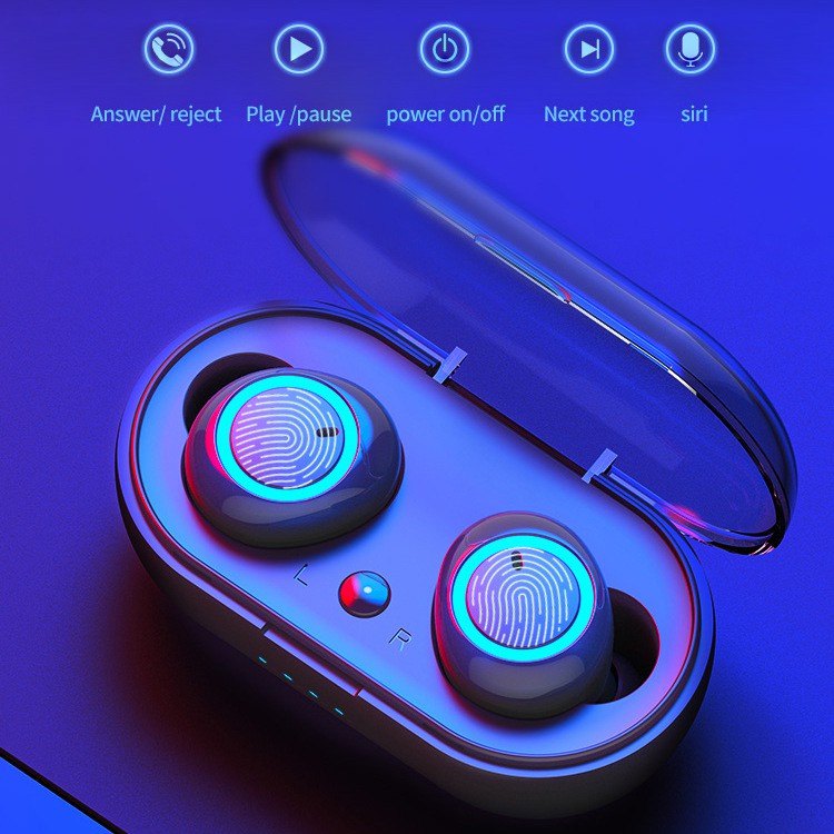 【พร้อมส่ง】หูฟังบลูทูธไร้สาย TWS Bluetooth 5.0 Earbuds Bass Stereo Sound หูฟังกีฬา หูฟังออกกำลังกาย เปิดและเชื่อมต่ออัตโน