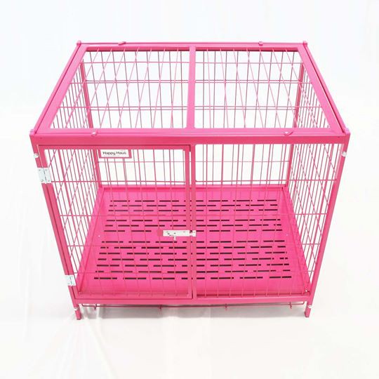 กรงสุนัขน็อคดาวด์แฮปปี้เฮาส์ไซส์ S สีชมพู Happy Haus