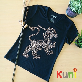 K96 เสื้อยืดผู้หญิง Thai Lion crystal t-shirt  by kunibrand