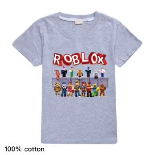 roblox เสื้อยืดแขนสั้นลายการ์ตูนสําหรับเด็ก