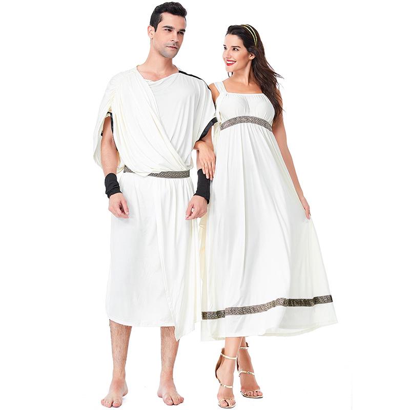 ฮาโลวีนกรีกเทพธิดาโรมันเครื่องแต่งกาย Masquerade ผู้ชาย Grecian Toga ชุดคอสเพลย์