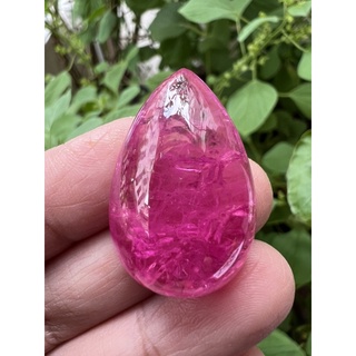 Pink sapphire 23x37mm weight  96 carats synthetic gemstone