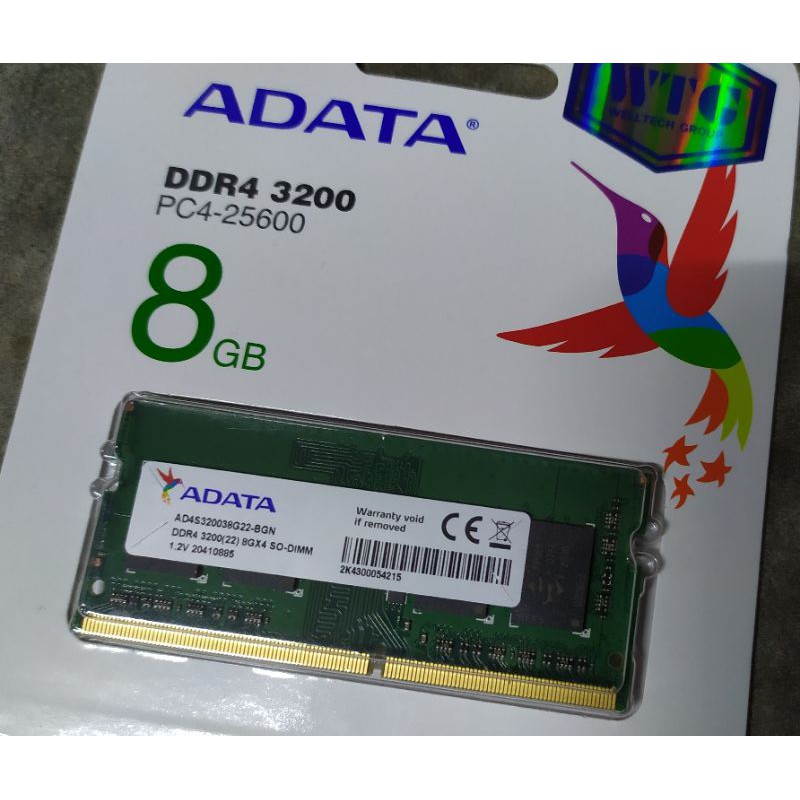 DDR4 3200 RAM 8 GB แรมคอมพิวเตอร์โน๊ตบุ๊ค ADATA notebook gadget