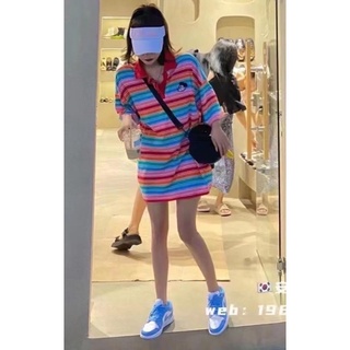 มินิเดรสผ้ายืดนุ่มเด้งไฮเอ็น ดีไซท์คอปกโปโล ปักโลโก้