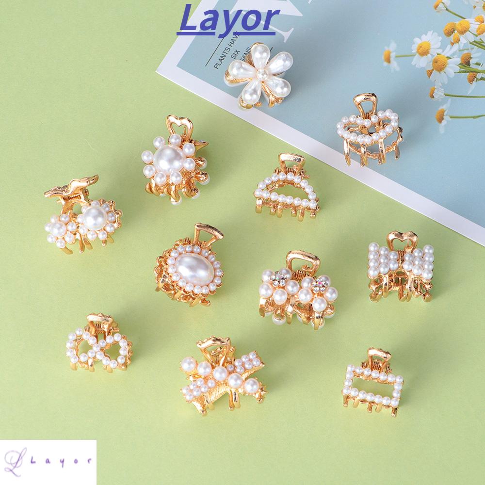 LAYOR???? Wedding Party Hair Accessories Hair Clips Mini Women Girls Pearl Hair Claw Clips