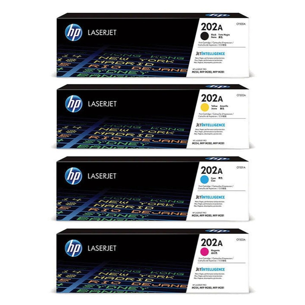 HP Toner Laser 202A Colour CF500A CF501A CF502A CF503A Original Toner Cartridge ตลับหมึกเลเซอร์สี ออกใบกำกับได้ by jcorp