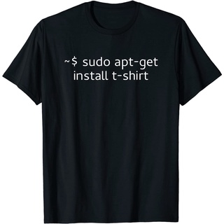 เสื้อยืด พิมพ์ลาย Sudo apt - Linux Enthusiast Coder สําหรับผู้ชาย