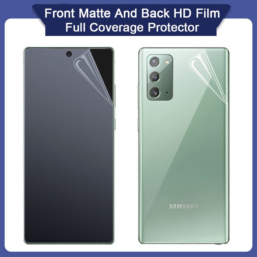 ฟิล์มกันรอยหน้าจอ และฝาด้านหลังโทรศัพท์มือถือ วัสดุไฮโดรเจล แบบด้าน เต็มจอ สําหรับ Samsung Galaxy Note 20 S20 Ultra S20 FE S10 S8 S9 Plus Note 8 9 10 Plus Lite