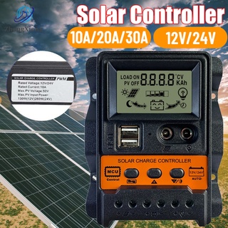 โซล่าชาร์จเจอร์ ควบคุมการชาร์จ 10-30A PWM หน้าจอ LCD อุปกรณ์ควบคุมการเก็บประจุพลังงานแสงอาทิตย์ Solar Charger