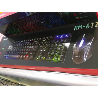 New Oker KM-6120 คีย์บอร์ดเรืองแสง+Mouse GAMING