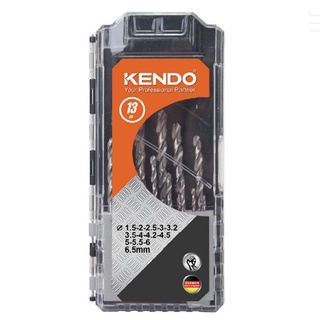 KENDO 11603133 ดอกสว่านเจาะเหล็กสีเงิน ขนาด 1.5-6.5 mm 13 ตัวชุด | MODERTOOLS OFFICIAL