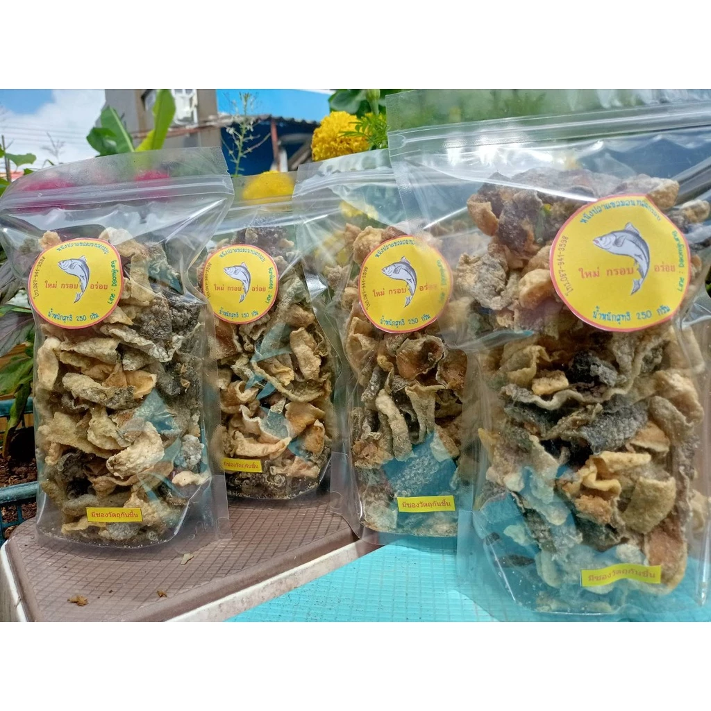 หนังปลาแซลมอน ทอดกรอบ 1 กิโลกรัม รสออริจินัล ไม่ใส่ผงปรุงรส