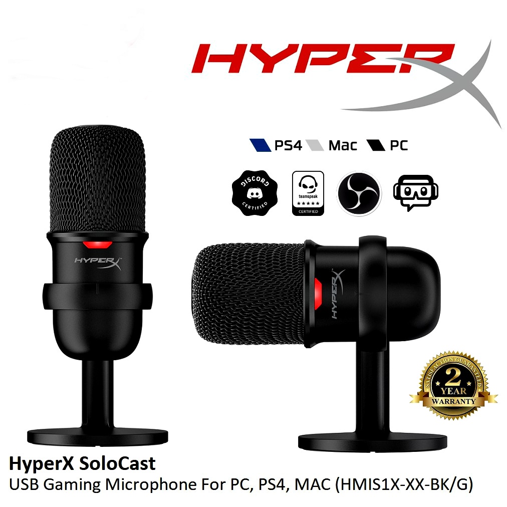 ไมโครโฟน HyperX Solocast USB Condenser Gaming Microphone รองรับ PC PS4