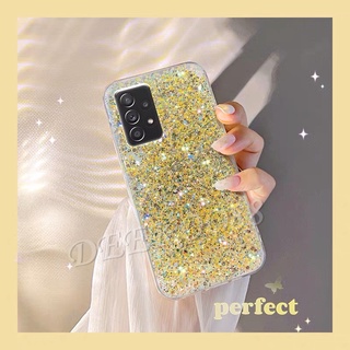 เคสโทรศัพท์ Samsung Galaxy A52S A22 A32 A52 A72 A42 A12 A02 A02S M32 M12 M02 4G 5G Phone Case Luxury Bling Diamon Sequins Design Glitter Gel Casing SamsungA52S เคส Shockproof Soft Cover