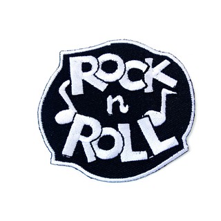 ตัวรีดติดเสื้อ Rock N Roll ร็อก มิวสิค ร็อกเกอร์ สีดำ ไบค์เกอร์ งานเท่ห์ๆ ตัวรีด (Size M) อาร์มรีด อาร์มรีดติดเสื้อ