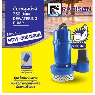 ปั๊มแช่ ไดโว่ดูดน้ำ RADISON ท่อ 3 นิ้ว 750วัตต์ ไม่มีลูกลอย และมีลูกลอย(ออโต้) Made in Thailand รับประกันผู้ผลิต 1 ปี