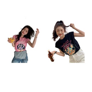 โปรโมชั่น : cicishopT101เสื้อยืดแขนกุด สกรีนลาย เกาหลีมากกก น่ารักมาก