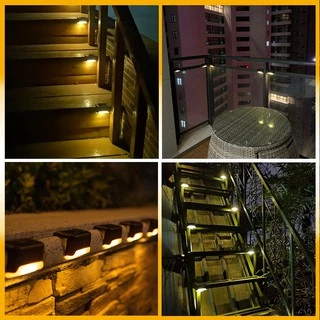 ไฟติดบันได ติดกำแพงหน้าบ้าน รั้วบ้าน เพิ่มความสวยงาม ไฟเหลือง Solar light 1 LED
