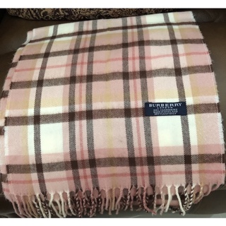 BURBERRY แท้วินเทจผ้าพันคอขนแกะ 30*150cm ของขวัญ/ของฝาก/สะสมมือสองสภาพสวย