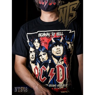 เสื้อยืดผ้าฝ้ายพรีเมี่ยม  48 AC DC ROCK เสื้อยืด เสื้อวง เสื้อดำ สกรีนลายอย่างดี ผ้าหนานุ่ม ไม่หดไม่ย้วย  T SHIRT