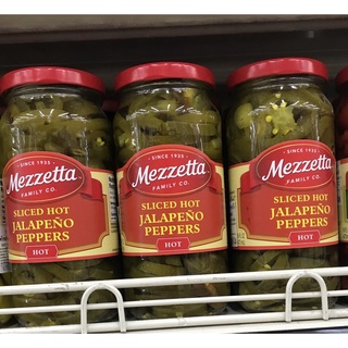 Mezzetta Deli Sliced Hot Jalapeno Pepper พริกจาลาปิโน หั่น ดอง ใน น้ำส้มสายชู  เมซเซตต้า 473 ml.