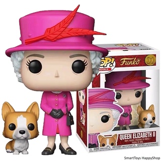 Funko POP! 01 QUEEN ELIZABETH II Pink Special Edition ฟิกเกอร์โมเดลควีนอลิซาเบทที่สองสุดน่ารักรุ่นพิเศษ