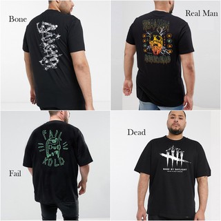 เสื้อ 3xl✲◑Just Say Bad ® เสื้อไซส์ใหญ่ 3XL 4XL รุ่น Bone, Real man, Fail, Dead สีดำ (ลิขสิทธิ์แท้) เสื้อยืดคนอ้วน BS