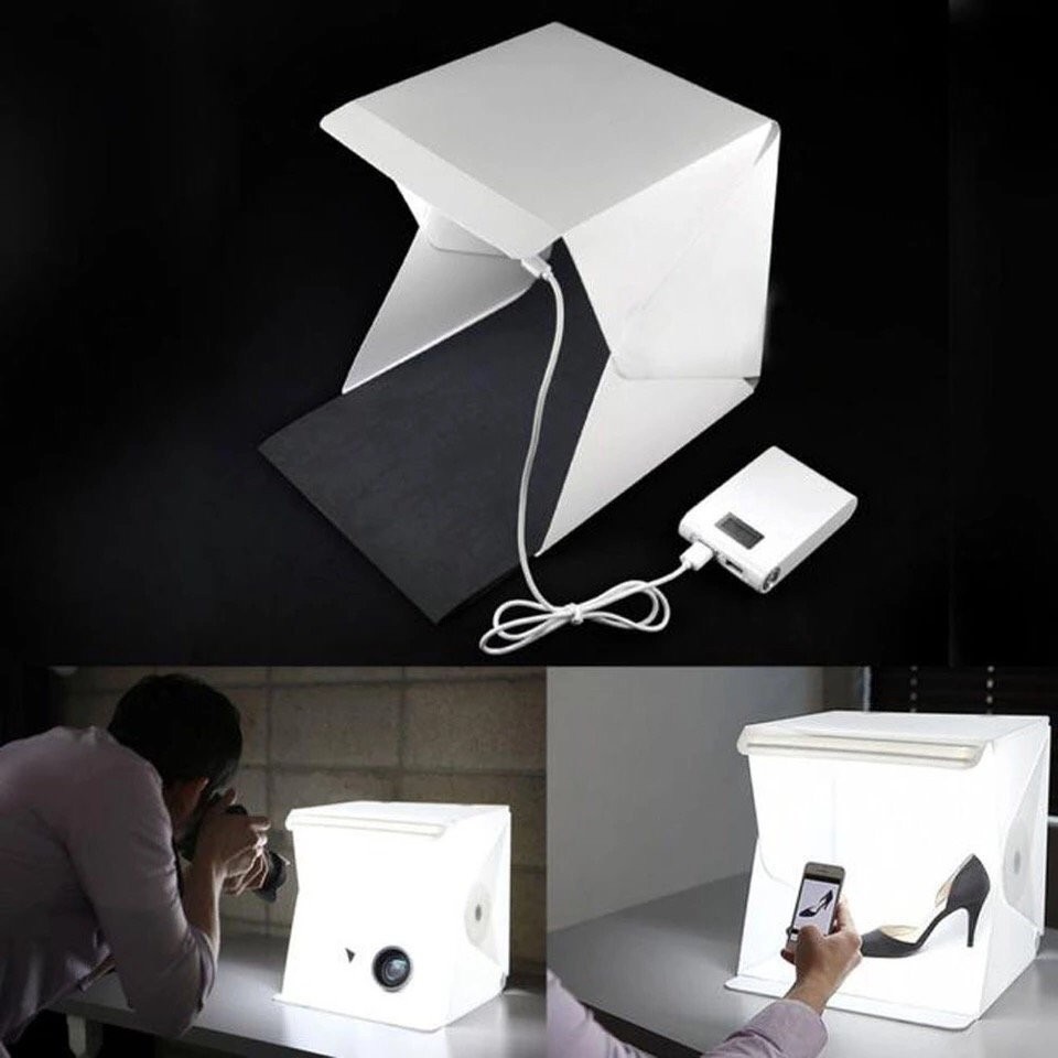 Mini Photo Studio Light Box Photography Backdrop LED Lightroom Portable