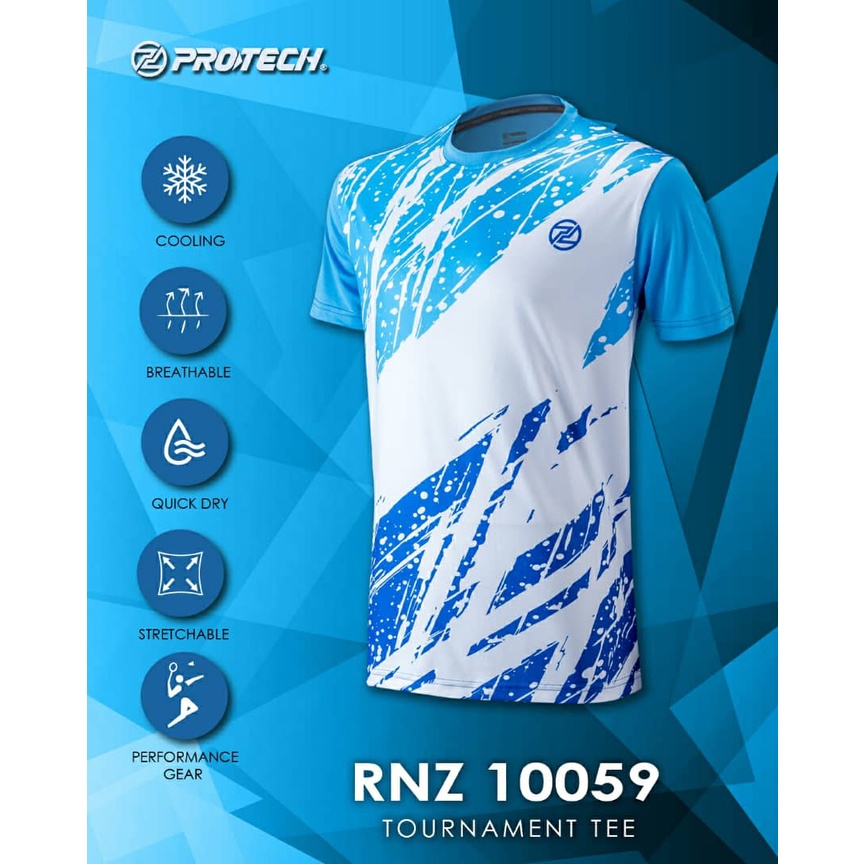 Protech Badminton Jersey Tournament Tee คอกลมขนาดใหญ่พิเศษ RNZ