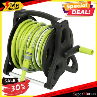 สายยางโรลตั้งพื้น SPRING DGH W06 1/2 นิ้ว x 20 ม. สีเขียว สายยางรดน้ำ GROUND-BASED HOSE REEL SPRING DGH W06 1/2INX20M GR