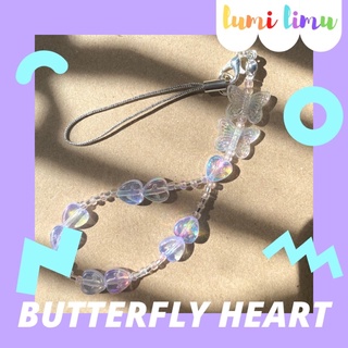 ที่ห้อยโทรศัพท์มือถือ butterfly heart (( lumi.limu ))🌈