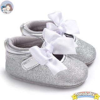 【ราคากวาดล้าง】C431 Baby Princess Windy Butterfly Knot Soft-soled Walking Shoes Baby Shoes