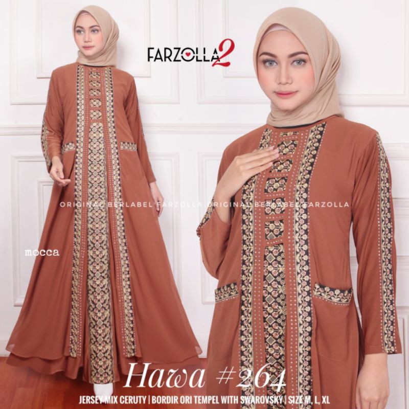 Babaya TURKEY HAWA 264 MOCCA JERSEY MIX CERUTY EMBROIDERED ORI