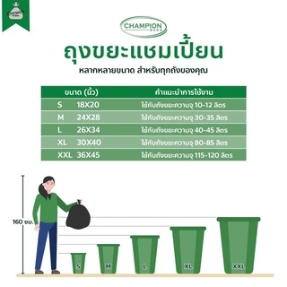 ถุงขยะแบบหูผูก ถุงดำ ถุงขยะแชมเปี้ยน Champion Bags