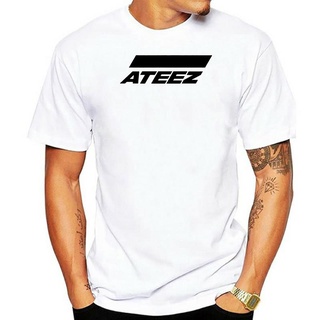 เสื้อยืดโอเวอร์ไซส์เสื้อยืด สีขาว ลายกลุ่ม AteezS-3XL