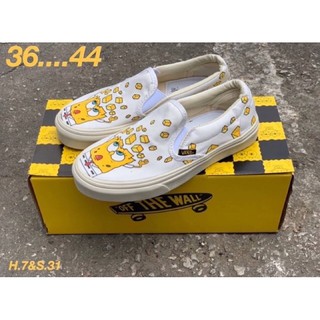 Vans slip on Spong/มีบริการเก็บเงินปลายทาง(รองเท้า+กล่อง)