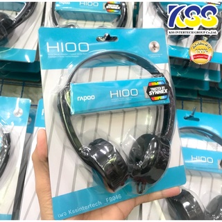 ✨สินค้ามือ1 Rapoo รุ่น H100 Wired Stereo Headset (HT-H100 P-BK)พอร์ตเสียง 3.5 มม. มาตรฐาน รับประกันของแท้✨🛒