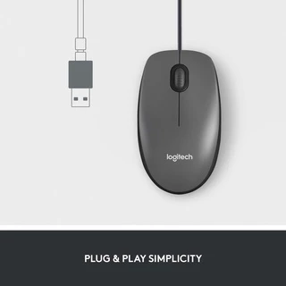 Logitech M100R Wired USB Mouse (เมาส์มีสายราคาประหยัดและทนทาน เชื่อมต่อ USB พร้อมใช้งานได้ทันที)