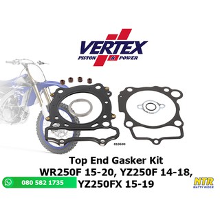 ชุดประเก็น VERTEX ประเก็นฝาสูบ ประเก็นเสื้อสูบ ชุดท๊อปโอเวอร์ฮอล สำหรับ Yamaha WR250F 15-20, YZ250F 14-18 YZ250FX 15-19