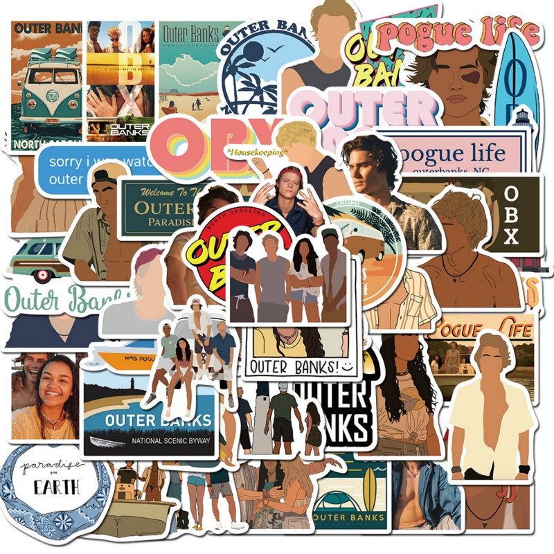 50 ชิ้น Outer Banks กันน้ํา American Explore Adventure TV Series สติ๊กเกอร์สําหรับโน๊ตบุ๊ค Waterbott